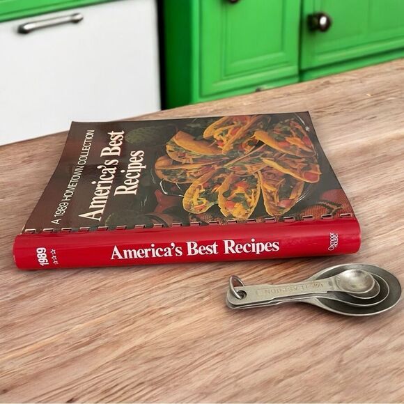 1989 America's Best Recipes Cookbook Hometown Collection Metal Measuring Spoons - Picture 1 of 16
